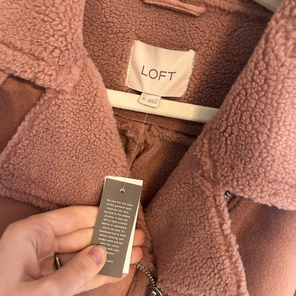 NWT loft pink Sherpa coat - Picture 2 of 3